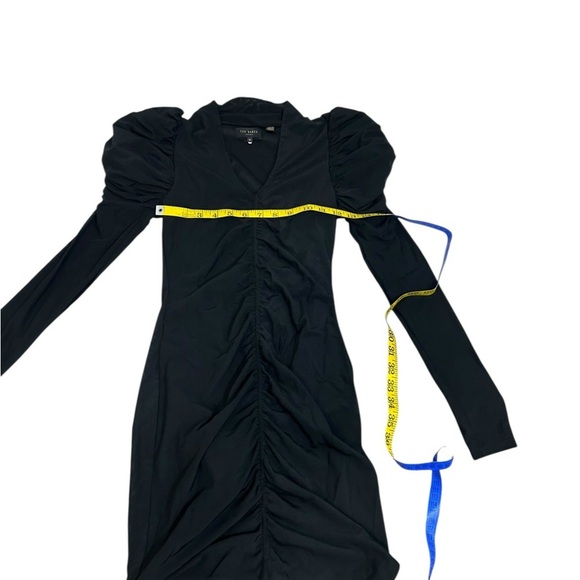 Ted Baker Women's Black Ruched Mesh Bodycon Mini Dress Size Us 2 (ted 0) $225 - Picture 9 of 11